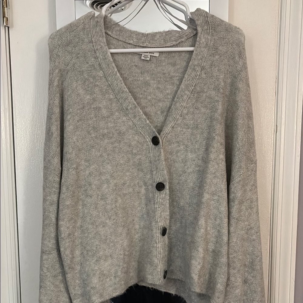 American Eagle Outfitters Gray Cardigan Sweater